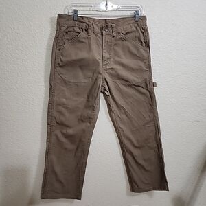 Irontown Carpenter Pants 32x30 Tan Canvas Workwear Straight Men's W/suspender.